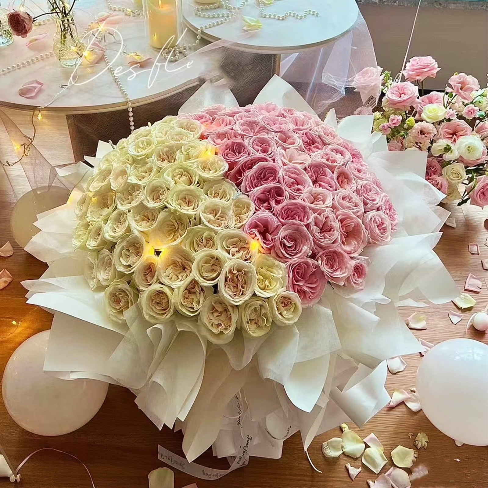Unique Bargains Flower Non-Woven Waterproof Florist Floral Bouquet Wrap Paper  White