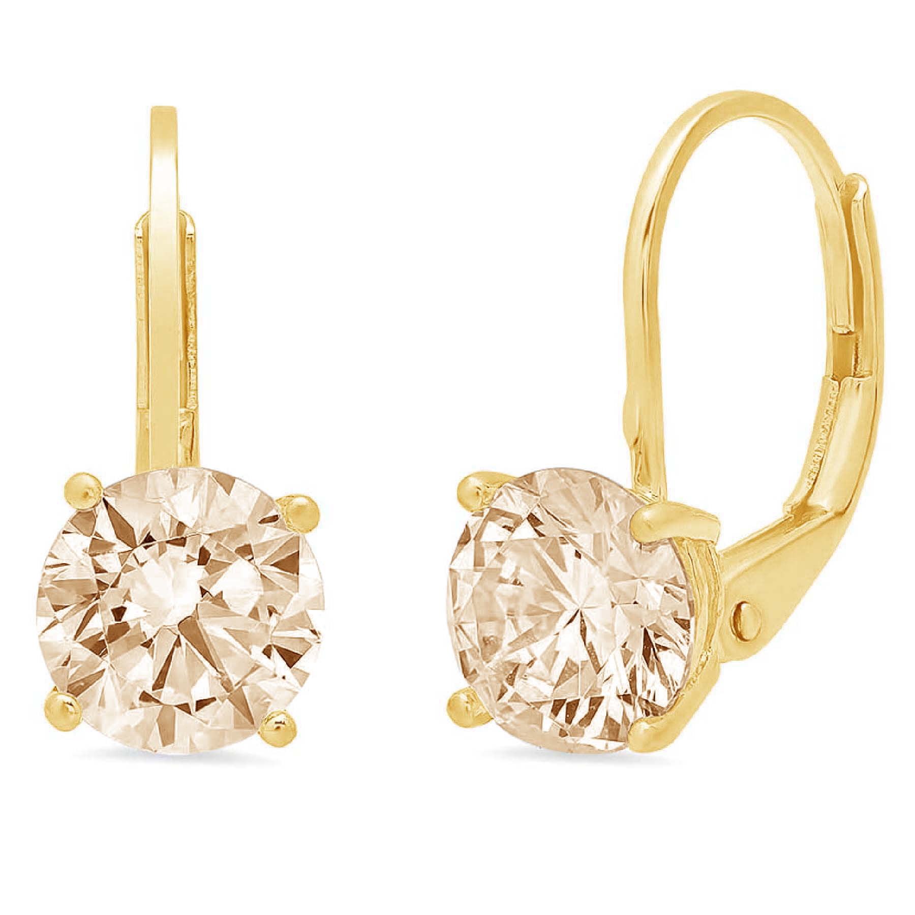 4.0Ctw Diamond 14K White Gold Over Art Deco  Antique Vintage Halo Earrings 
