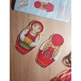 thumbnail image 3 of Counted Cross Stitch Kit Matryoshka Autumn SR-268 Plastic Canvas Needlework Easy Small Girl Red Brown By MP Studia, 3 of 6