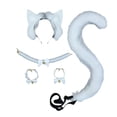 thumbnail image 4 of Conjunto de Disfraz de Zorro para Mujer y Niña Colco con Pulseras de Campana Lazo Diadema Orejas Vestido Halloween Blanco, 4 of 6