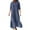 Blue, variant on MIUOWANP Sweatshirt Dress Plus Size Fashionable Women's Long Sleeved V-neck Solid Color Loose Fitting Dress