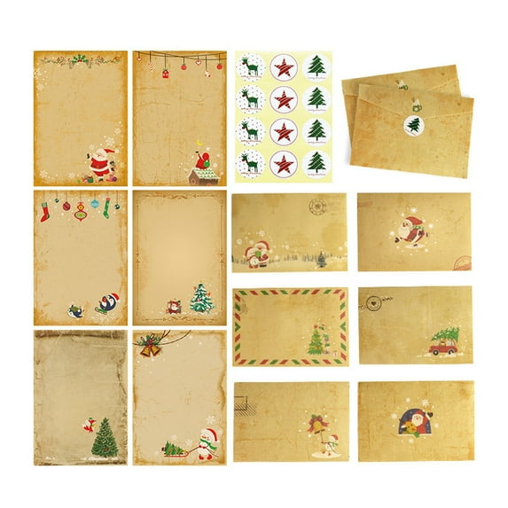 Holiday Ornaments - Christmas Stationery Paper and Envelopes Set - Greeting Card Invitation Card