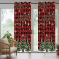 thumbnail image 5 of Outdoor Curtains for Patio Waterproof, Christmas Tree Outdoor Privacy Panels Grommet, Winter Xmas Ball Snowy Red Black Plaid Blackout Outside Curtains for Porch/Cabana 54"x108", 1 Panel, 5 of 8