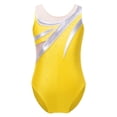 thumbnail image 3 of DPOIS Kid Girls One Piece Ballet Dance Gymnastic Leotard Shiny Unitards Bodysuit Yellow 6, 3 of 6