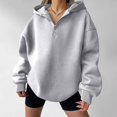 thumbnail image 5 of Womens Oversized Quarter Zip Hoodies,Comfy Long Sleeve Sweatshirts,Casual Loose Fit Fall Fashion Clothes For Daily，Workout & Travel S, 5 of 5