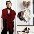 thumbnail image 2 of Women's Oversized Triangle Scarf in Elegant Solid Color, 2 of 10