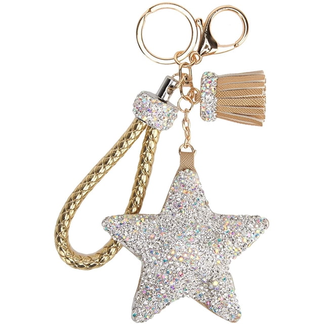 Porte-clés et Porte-Clés pour Femmes Crystals avec Pompon