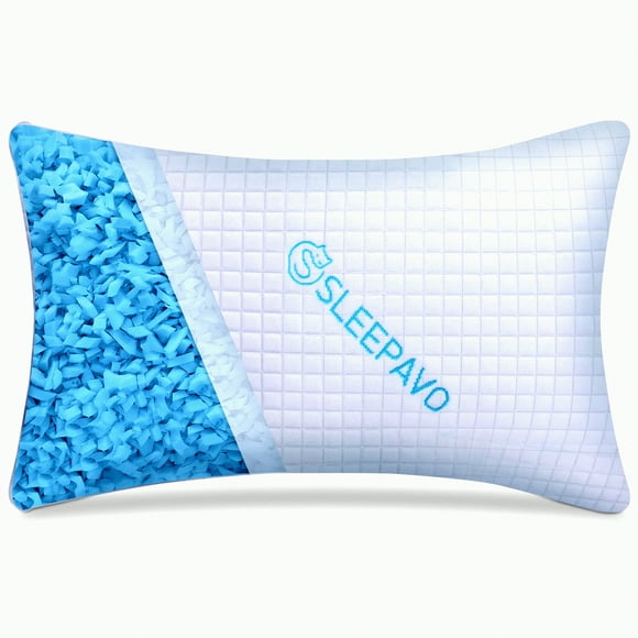 CoolDream Adjustable Memory Foam Pillow - Queen Size Soft/Firm Bamboo Pillow for Side, Stomach & Back Sleepers. Cold Cooling Gel Bed Pillow for Premium Comfort.