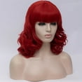 thumbnail image 4 of Unique Bargains Wigs for Women 16" Red Curly Wig with Wig Cap Natural Full Medium Wavy, 4 of 6