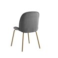 thumbnail image 4 of Posh Living Colton Dining Chairs Black Velvet Acrylic Leg Armless, 4 of 8