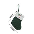 thumbnail image 4 of Boovnll 26 Letters Christmas Stockings, 8" Mini Knitted Personalized Pendant Green Christmas Stocking White Cuff for Holiday Fireplace Xmas Tree Ornaments Party Decor Gifts, Christmas Decorations, 4 of 6