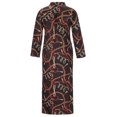 thumbnail image 3 of QLEICOM Women's Casual Turn-down Collar Shirt Dresses Long Sleeve Button Down Long Dress Bohemian Floral Mid Waist Dress with Pockets Summer Beachwear Temperament Maxi Dress Leopard XL, 3 of 5