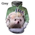 thumbnail image 3 of Sudadera con capucha con estampado 3D de animales de erizo para hombre, sudaderas con capucha para niños, lindas sudaderas con capucha, ropa unisex de moda, 3 of 5