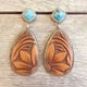 thumbnail image 2 of Pendientes de boda turquesa colgantes con gancho vintage para compromiso boho con piedras preciosas, 2 of 5