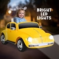 thumbnail image 6 of 12V Licensed Volkswagen Beetle Ride-On Car for Toddlers, Remote Control, LED Lights, 3 Speeds, Music, for Kids Ages 3-5, Yellow, 6 of 8