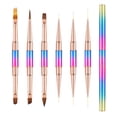 thumbnail image 1 of Pinceles para decoración de uñas, juego de 6 pinceles de doble punta para delineador de uñas, decoraciones de diseño de uñas 3D para técnicas de uñas, 1 of 8