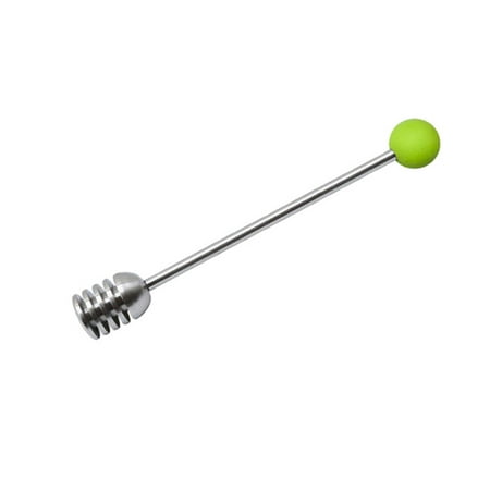 

Homemaxs Stainless Steel Honey Spoon Syrup Stick Dippers Stirrer with Round Bead for Honey Pot Jar Container (Light Green)