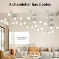 thumbnail image 4 of Deyidn 8-Light Sputnik Chandelier with Adjustable Height, Vintage White Rubbed Gold Ceiling Light Fixture for Dining Room Kitchen Island, 4 of 10