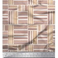 thumbnail image 1 of Soimoi Red Rayon Fabric Criss Cross Stripe Fabric Prints By Yard 42 Inch Wide, 1 of 1