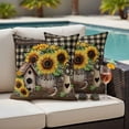 thumbnail image 4 of Yellow Sunflowers Outdoor Waterproof Pillow Covers, Western Star Brown Farmhouse Plaid Decorative Square Throw Pillowcase Sofa Cushion Sham for Patio/Couch/Chair, 16"x16" 2 Pack, 4 of 8