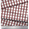 thumbnail image 2 of Soimoi Brown Poly Georgette Fabric Window Pane Check Print Sewing Fabric Yard 42 Inch Wide, 2 of 3