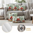 thumbnail image 6 of Mushrooms Outdoor Waterproof Pillow Covers, Sage Green Plaid Butterfly Botanical Plants Decorative Square Throw Pillowcase Sofa Cushion Sham for Patio/Couch/Chair, 18"x18" 2 Pack, 6 of 8