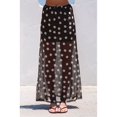 thumbnail image 4 of Women's Mesh Polka Dots Skirts Elastic Waist Semi See Through Skirt for Streetwear Coffee & White S, 4 of 10