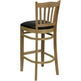 thumbnail image 4 of Flash Furniture HERCULES Series Vertical Slat Back Natural Wood Restaurant Barstool - Black Vinyl Seat, 4 of 7