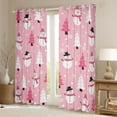 thumbnail image 2 of Manfei Xmas Tree Snowman Curtains Pack of 2 (42x84 Each) for Girls, Pink Merry Christmas Curtains Blackout, Kawaii Snowflakes Living Room Curtains, Luxury Room Decor, 2 of 6