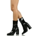 thumbnail image 6 of Delicious Women's Square Toe Mid Calf Block Heel Ankle Bootie, Black ,  10 M US, 6 of 6