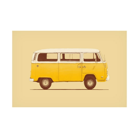 Trademark Fine Art Florent Bodart Yellow Van Canvas Wall Art