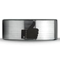 thumbnail image 2 of Tungsten Thumbs Up Emoji Band Ring 8mm Men Women Comfort Fit Brushed Gray Flat Cut Black Polished, 2 of 4