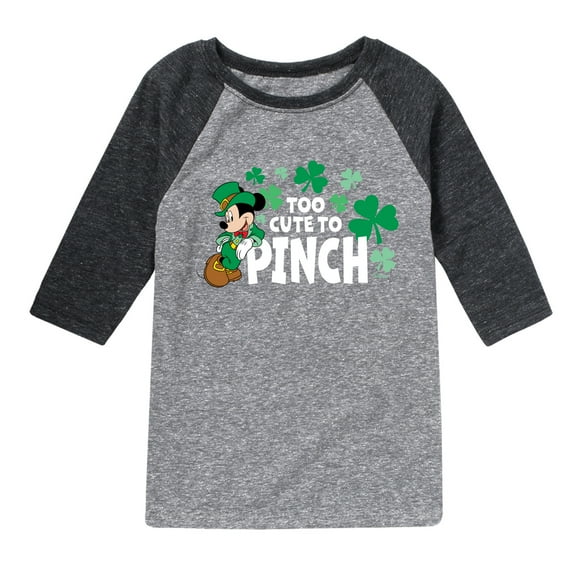 Disney - Too Cute To Pinch - Toddler And Youth Raglan Graphic T-Shirt
