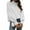 White, variant on AOOCHASLIY 2023 Womens Sweater Fashion Women Solid Long Sleeve Pullove Turtleneck-Neck Casual Sweater Tops