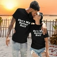 thumbnail image 2 of YM Couple Matching Valentine's Day Outfit His and Her Letter Print Pullover Blouses Round Neck Funny Spring Outfits, 2 of 7
