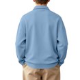 thumbnail image 5 of Asxite Toddler Girls and Boys Tops Long Sleeve Collared Half Zip Pullover Shirt Solid Casual Preppy, 5 of 8