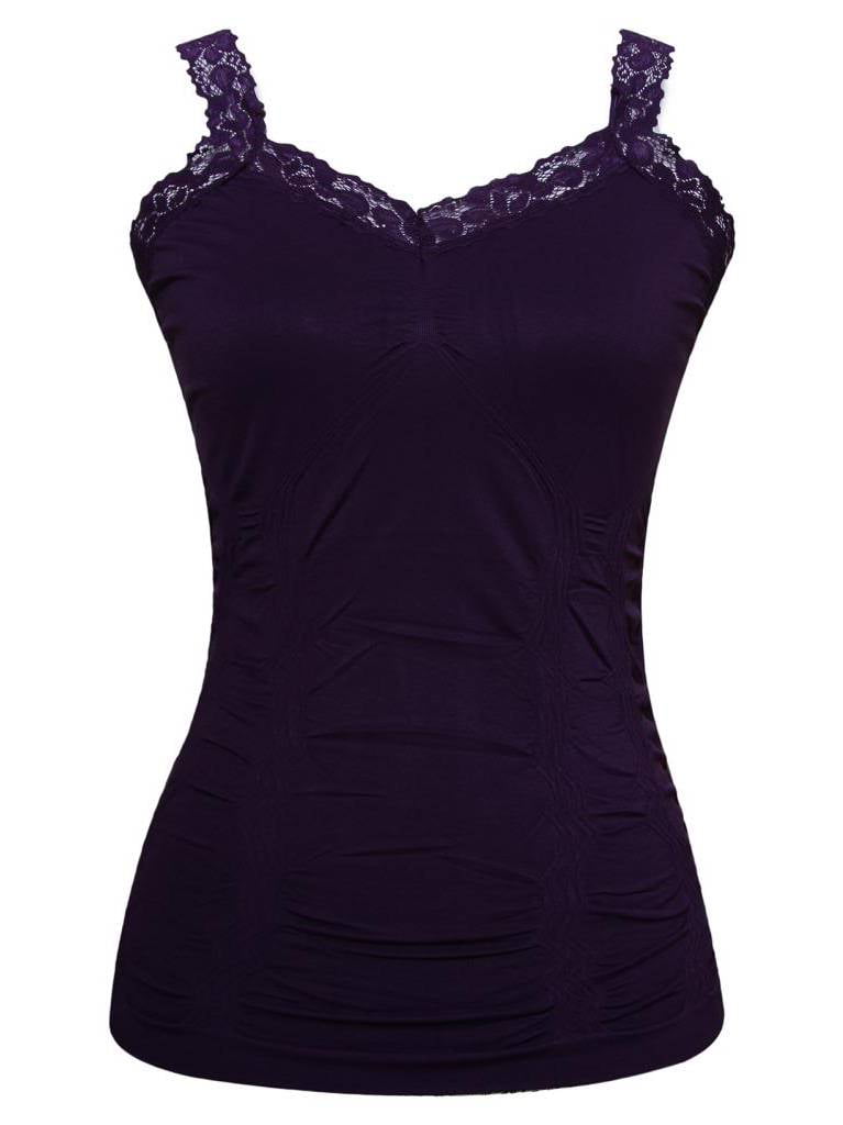 Womens Lace Trim Camisoles Purple