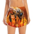 thumbnail image 2 of Xecao Honeybee On Vibrant Flower for Double-layer Running Short for Women, Perfect for Gym, Tennis, and More, Featuring a Convenient Pocket-Large, 2 of 7
