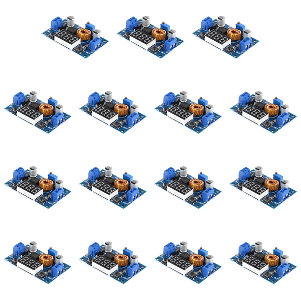 Módulo fuente alimentación reductor ajustable convertidor CC-CC 5A 75W con voltímetro