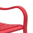 thumbnail image 5 of Abble High Back Outdoor Metal Garden Bench Steel Slat Patio Loveseat Park Bench for Porch Yard Lawn Patio Bench, Red, 5 of 6