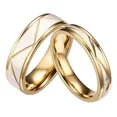 thumbnail image 1 of Par De Anillos Compromiso Dorados Acabado Matte Acero Inox, 1 of 1