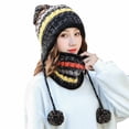 thumbnail image 1 of Ensemble de Bonnets d'Hiver pour Femmes Adultes Cyclisme Extérieur Course Bonnets Chauds Écharpe, 1 of 8