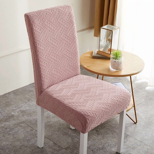 Juego de 4 fundas para sillas de comedor de terciopelo, modernas, elásticas, extraíbles y lavables, con protectores decorativos.
