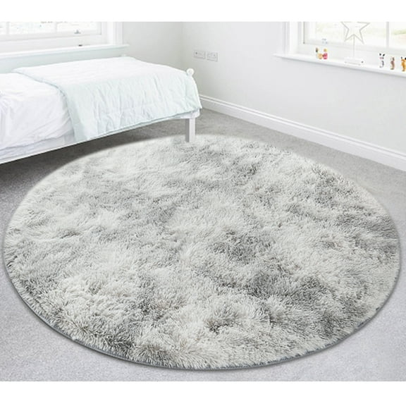 YouLoveIt Round Rug Home Decor Floor Rugs Circle Carpets Plush Shag Area Rugs Fluffy Circle Shaggy Area Rug Fuzzy Carpet Fluffy Circle Rug for Kids Room, Furry Carpet for Teen's Room