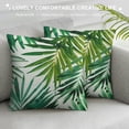 thumbnail image 3 of Shiartex  Tropical Leaves Throw Pillow Covers Green Palm Leaf Decorative Pillows Soft Cushion Cases for Couch Sofa Bed Home Decor 18x18in, 3 of 5