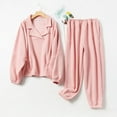 thumbnail image 4 of Women's Fleece Lined Pajamas Sets Long Sleeve Pullover Long Pants Soft Sleepwear 2 Piece Pjs Joggers Loung Set, 4 of 5