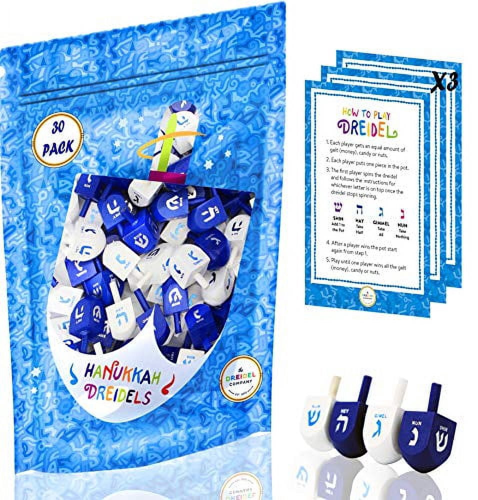 Abaodam 8 Toupies Dreidels En Bois Colorées - Hanoukka, éducatif, Anti-stress, Coordination - Cadeau Enfant