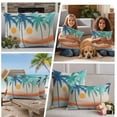 thumbnail image 5 of Boho Summer Beach Outdoor Waterproof Pillow Covers, Abstract Tropical Palm Trees Burlap Decorative Square Throw Pillowcase Sofa Cushion Sham for Patio/Couch/Chair, 16"x16" 2 Pack, 5 of 8