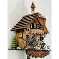 thumbnail image 4 of River City Clocks One Day Musical Cuckoo Clock Cottage with Man Sawing Wood, 4 of 6