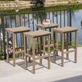 thumbnail image 2 of GDF Studio Pensacola Outdoor Acacia Wood 30 Inch Backless Barstools, Set of 4, Gray, 2 of 6